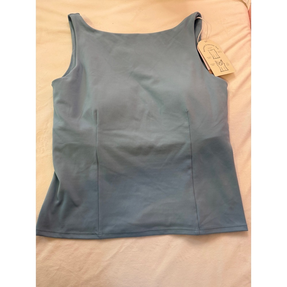 Blogilates Target Boatneck Crisscross Tank Light Blue Built-in Shelf Bra Large